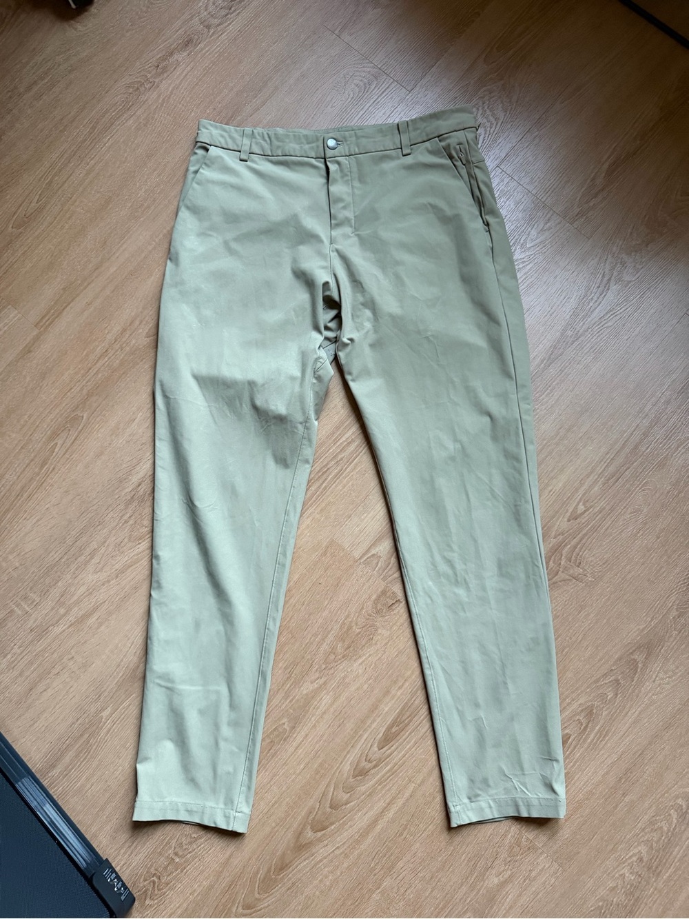 Lululemon ABC Slim Fit Commission Novelty Canvas Pant 34x30 Beige Stretch